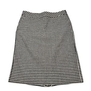Eddie Bauer Houndstooth Skirt Wool Blend Business Casual Fitted‎ Size TALL 12